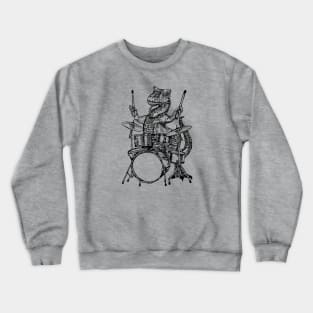 SEEMBO Dinosaur Playing Drums Musician Drummer Drumming Band Crewneck Sweatshirt